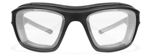 Wiley X Ozone Safety Glasses with Black Foam-Padded Frame and Clear Lens CCOZN03 - Front View