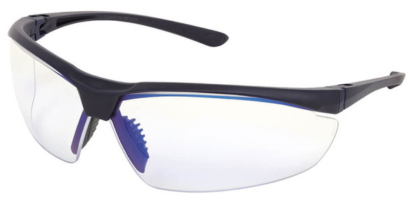Crews VL2 Safety Glasses with Navy Blue Frame and MaxBlue Lens